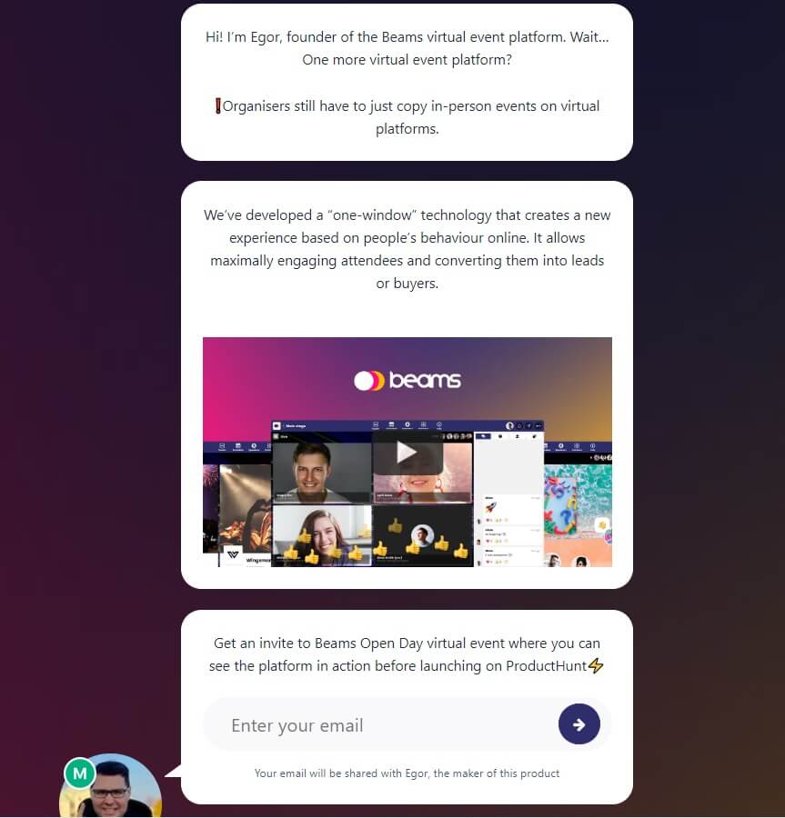 Как попасть в топ-3 продуктов дня на Product Hunt: опыт компании Beams